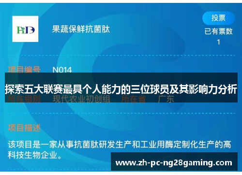 探索五大联赛最具个人能力的三位球员及其影响力分析