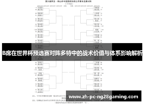 B席在世界杯预选赛对阵多特中的战术价值与体系影响解析